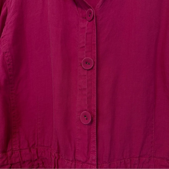 Eileen Fisher Woman | Pink Linen Cinch Waist Jacket Size 3X - Picture 4 of 13